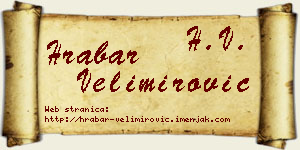 Hrabar Velimirović vizit kartica